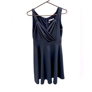 Grace Karin Navy Christmas Sleeveless A-Line Dress Draped V-Neck Size Large